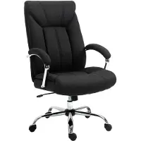 Vinsetto bureaustoel - linnen (100% polyester) - 78x65x118cm - zwart