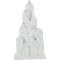 J-Line decoratie Huis Klassiek - polyresin - wit/zwart