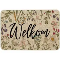 Artoid Mode Welkom Antieke Kruiden Wilde Bloemen Lente Deurmat, Home Decoratie Keuken Tapijt Vloermat Voor Binnen Buiten Decor 40 x 60 cm