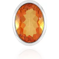 Cavill - Avondrode Kwarts Hanger - 11,53 Karaat - 925 Sterling Zilver - Platina Geplateerd - Ovaal Braziliaanse Edelsteen - Chique Dameshanger