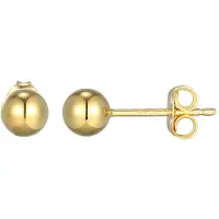 Cavill - Zilveren oorbellen 925 sterlingzilver verguld - kleine gouden oorbellen 5 mm - lichte, elegante oorknopjes voor dagelijks gebruik