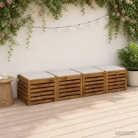 vidaXL Zitkussens SOEST 4 st 100% Polyester Wit 40 x 40 x 3 cm