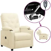 vidaXL Fauteuil elektrisch verstelbaar kunstleer crèmekleurig