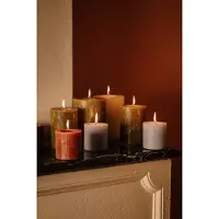 Spaas 8x Rustieke Pillarkaars ± 35 branduren Lichtgrijs