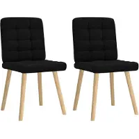 vidaXL Eetkamerstoelen 2 st stof zwart