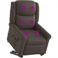 vidaXL Sta-op-massagestoel elektrisch kunstleer glanzend bruin