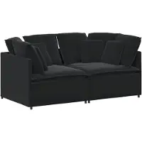 vidaXL Modulaire bank met kussens fluweel zwart