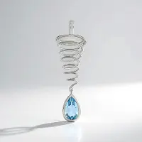Cavill - Zilveren hanger 925 Sterling met 2,475 ct hemelsblauwe topaas - Druppelvormig peervorm - Elegante bezel-zetting - Braziliaanse topaas sieraad