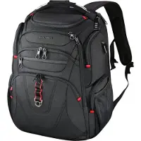 KROSER Grote Business Reisrugzak 17 Inch – TSA Friendly – RFID Vak – Ruime Vakken – Waterbestendig – Laptop Rugzak – Bagageriem – Zwart