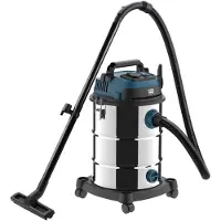 HBM Krachtige stofzuiger voor bouwplaatsen, geschikt voor binnen- en buitengebruik, 1400W, 30 liter (HEPA-filter)