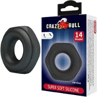 Crazy Bull - Jarvius - Super Soft Siliconen Cockring - Model 14 - Zwart