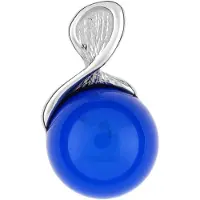 Cavill - Hanger met Colombiaanse Blauwe Barnsteen 2,6 ct - 925 Sterling Zilver Gerhodineerd - Ronde Cabochon Bezel - Modern Elegant Sieraad