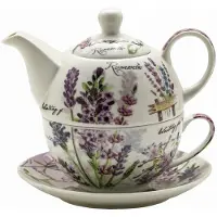 Marco polo Merkloos Theepot met Mok en Schotel, Porselein, 400ml