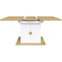 STILVORA uitschuifbare eettafel met ruime opbergruimte, tafel met houtfineer en zonnerelief, veelzijdige uitschuifbare tafel voor keuken en woonkamer