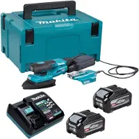 Makita BO 006 CGU201 accu-deltaschuurmachine 40 V max. 100 x 150 mm 3,0 mm slag Brushless + 2x accu 4,0 Ah + oplader + Makpac