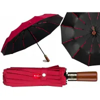 Peterson Automatische Paraplu Opvouwbaar Rood met UV Filter