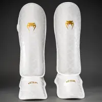 Venum Contender 1.5 XT 3D Scheenbeschermers – Wit/Goud – Kickboksen & Muay Thai - M