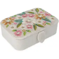 BERK Sieraden- & Tarotdoos – Fluweel Wit met Bloemenprint