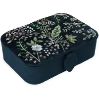 BERK Sieraden- & Tarotdoos – Fluweel Donkerblauw met bloemenprint