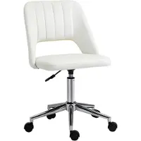 HAUSS SPOLE Bureaustoel - Ergonomische Draaistoel Zonder Armleuningen - Hoogteverstelbaar Met Wielen - Voor Woonkamer En Bureau - Polyester Beige