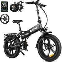 HDeye V3 2.0 Opvouwbare Elektrische Fiets – 48V 13Ah Accu, 120km Bereik, 20"x4.0" Vetbanden, 7-Speed Shimano – Zwart