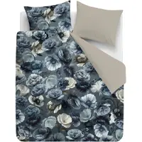 Kardol Dekbedovertrek Papavero Blue Satijn-260 x 200 / 220 cm | Extra Breed