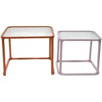 Sweeek - Nesttafels van metaal en geribbeld glas - tano
