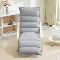 HAUSS SPOLE Fauteuil Met Verstelbare Voetensteun - Schommelstoel Voor Woonkamer En Leeshoek - Velvet - Lichtgrijs