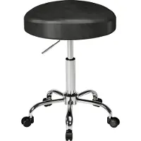 HOMCOM Salon Stool-PU (65 % Polyurethan, 35 % Polyester), Metall-39 x 34,5 x 67,5 cm-Schwarz