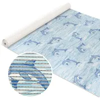 ANRO Badmat Dolfijnen Blauw 130x140 cm - Antislip - Sneldrogend