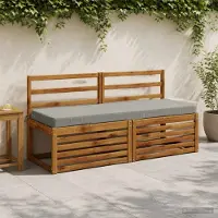vidaXL Bankkussens SOEST 2 st 100% Polyester Grijs 140 x 50 x 8 cm