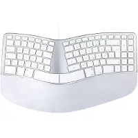 Matias FK313-DE Sculpted Ergonomic Wired Keyboard for Mac Toetsenbord USB QWERTZ, Duits, Mac Zilver/wit Ergonomisch