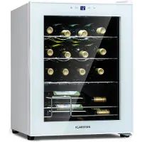 Klarstein Shiraz 16 Quartz Wijnkoelkast 42 Liter - Touch bediening - 160 W - 5-18°C - Wit glas