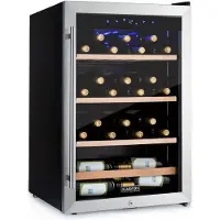 Klarstein Wijnkoelkast, Drankenkoelkast smal, Koelkast met glazen deur, Drankenkoelkasten vrijstaand, Wijnkoelkast klein, Wijnkoelkasten 1 zone, Uv-bescherming, 4-18 °C, 48 flessen