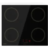 Klarstein Victoria Inductiekookplaat – 4-zones inbouw-inductiekookplaat, 7.000 W met boosters, Schuifregelaar en timer, Kinderslot, Zwart, 59 cm design