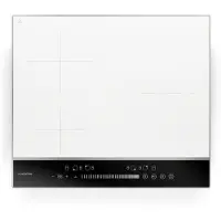 Klarstein DualTone Hybride inductiekookplaat - 4-zones inductiekookplaat, 7200 W, Flex-zone, Schuifregelaar & timer, Aluminium frame, Wit, 60 cm design