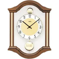AMS W7447-1 wandklok met een massief notenhouten behuizing