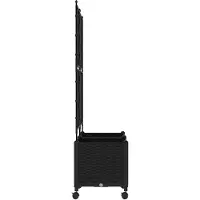 vidaXL - Tuinsteker - met - schutting - en - wielen - 2 - st - Zwart - 80 - x - 40 - x - 149 - cm
