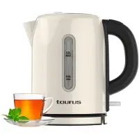 Taurus VINTAGE COMPACT, 1 liter, 2400 watt, Crème kleur, Roestvrij staal, Waterniveau-indicator, Draadloos