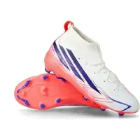 Adidas F50 Hyperfast League Mid Gras Voetbalschoenen (FG) Kids Wit Paars Roze