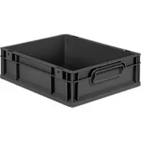 Schäfer Shop Stapelbak Eurobox - serie Economy - kunststof - B 400 x D 300 x H 120 mm - 11 l - gesloten handgrepen - antraciet - ons merk Schaefer Shop Pure