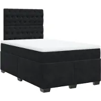 vidaXL Boxspring met matras fluweel zwart 120x190 cm