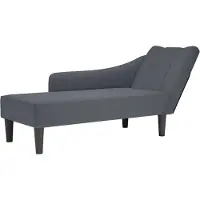 vidaXL Chaise longue met rechterarmleuning fluweel donkergrijs
