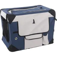 Flamingo hondenbench – reisbench hond – opvouwbare bench – Transportkooi Geronimo M Blauw – 70x52x52 cm