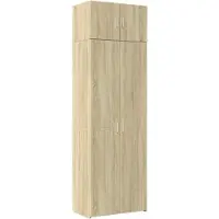 vidaXL Opbergkast 70x42,5x225 cm bewerkt hout sonoma eikenkleurig