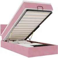 vidaXL Ottoman bed met matras 80x200cm fluweel roze