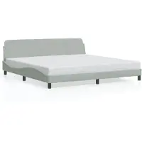 vidaXL Bedframe "Dover", lichtgrijs, 200x200 cm, fluweel