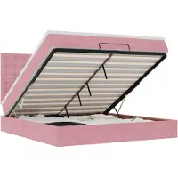 vidaXL Ottomanbed met matras en LED-verlichting, roze, 180x200 cm, fluweel