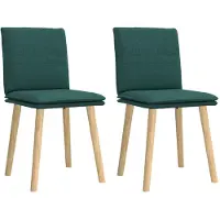 vidaXL Eetkamerstoelen 2 st stof donkergroen
