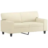 vidaXL Tweezitsbank 120 cm kunstleer crèmekleurig